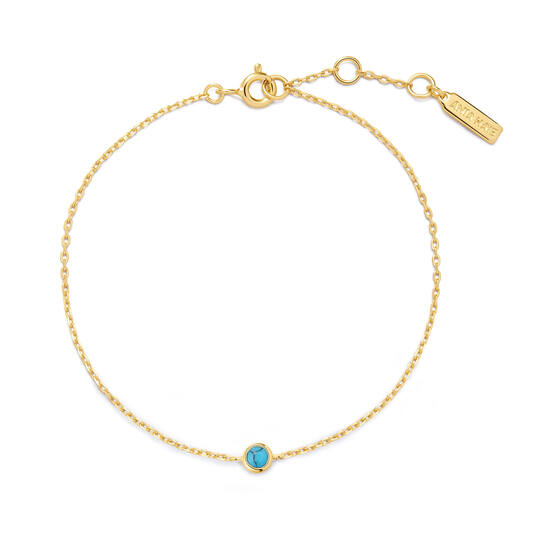  Ripple Joy - Zilver / 14kt GP - Turkoois - 18,5cm